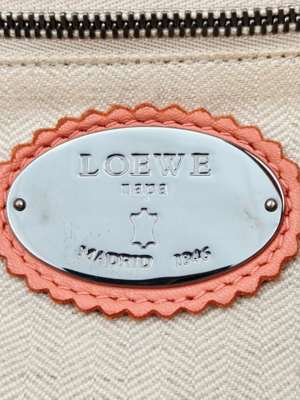 Loewe Vintage Coral Orange Leather Crossbody Shoulder Bag Tassel